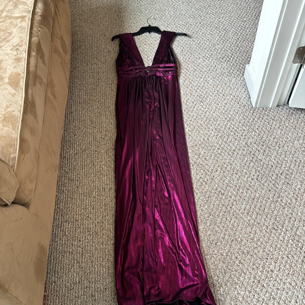 Aqua Metallic Lamé Cutout Gown - Worn Once! - Picture 4 of 7